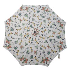 Seamless-pattern-with-moth-butterfly-dragonfly-white-backdrop Hook Handle Umbrellas (large)