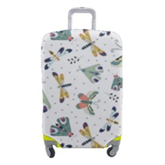 Seamless-pattern-with-moth-butterfly-dragonfly-white-backdrop Luggage Cover (small) by Jancukart