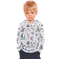 Seamless-pattern-with-moth-butterfly-dragonfly-white-backdrop Kids  Overhead Hoodie