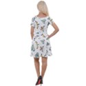 Seamless-pattern-with-moth-butterfly-dragonfly-white-backdrop Cap Sleeve Velour Dress  View2