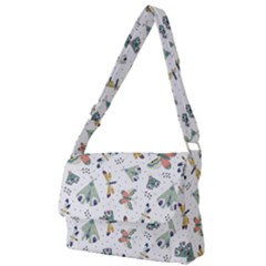 Seamless-pattern-with-moth-butterfly-dragonfly-white-backdrop Full Print Messenger Bag (l)