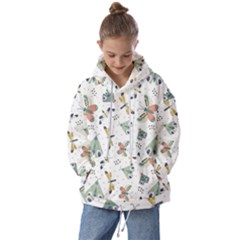 Seamless-pattern-with-moth-butterfly-dragonfly-white-backdrop Kids  Oversized Hoodie