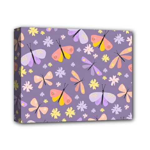 Vector-seamless-pattern-with-butterflies-beetles Deluxe Canvas 14  X 11  (stretched)