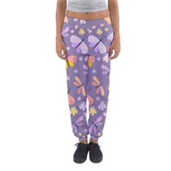 Vector-seamless-pattern-with-butterflies-beetles Women s Jogger Sweatpants