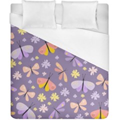 Vector-seamless-pattern-with-butterflies-beetles Duvet Cover (california King Size)