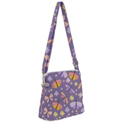 Vector-seamless-pattern-with-butterflies-beetles Zipper Messenger Bag