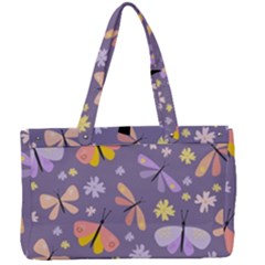 Vector-seamless-pattern-with-butterflies-beetles Canvas Work Bag