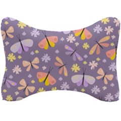 Vector-seamless-pattern-with-butterflies-beetles Seat Head Rest Cushion by Jancukart