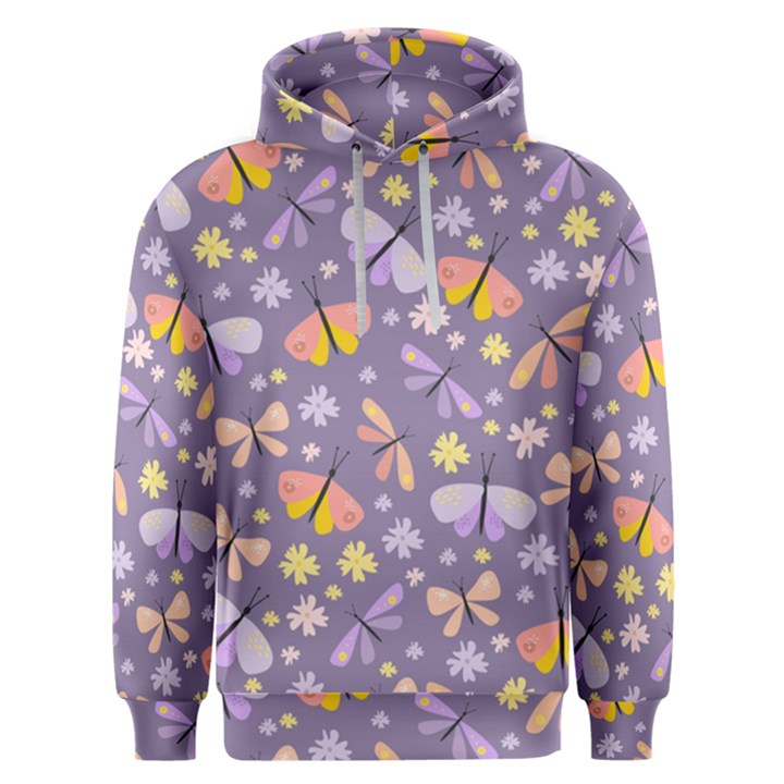 Vector-seamless-pattern-with-butterflies-beetles Men s Overhead Hoodie