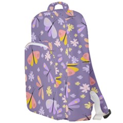 Vector-seamless-pattern-with-butterflies-beetles Double Compartment Backpack by Jancukart