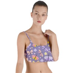 Vector-seamless-pattern-with-butterflies-beetles Layered Top Bikini Top 