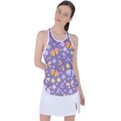 Vector-seamless-pattern-with-butterflies-beetles Racer Back Mesh Tank Top