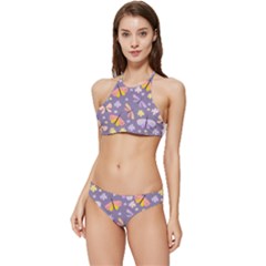 Vector-seamless-pattern-with-butterflies-beetles Banded Triangle Bikini Set