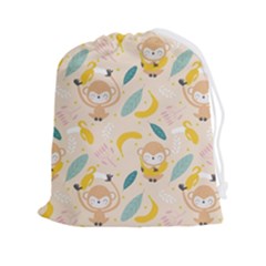 Cute-monkey-banana-seamless-pattern-background Drawstring Pouch (2xl)