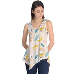 Cute-monkey-banana-seamless-pattern-background Sleeveless Tunic