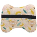 Cute-monkey-banana-seamless-pattern-background Head Support Cushion View2