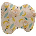 Cute-monkey-banana-seamless-pattern-background Head Support Cushion View3