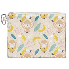 Cute-monkey-banana-seamless-pattern-background Canvas Cosmetic Bag (xxl)