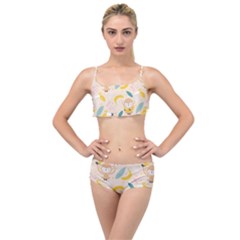 Cute-monkey-banana-seamless-pattern-background Layered Top Bikini Set