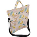 Cute-monkey-banana-seamless-pattern-background Fold Over Handle Tote Bag View1