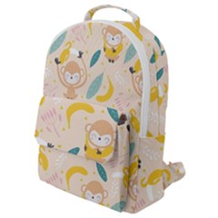 Cute-monkey-banana-seamless-pattern-background Flap Pocket Backpack (small)