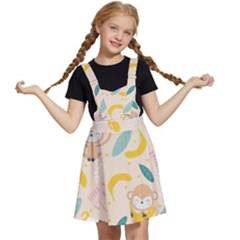 Cute-monkey-banana-seamless-pattern-background Kids  Apron Dress