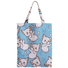 Seamless-little-cat-dragonfly-pattern Zipper Classic Tote Bag