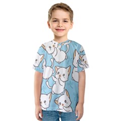 Seamless-little-cat-dragonfly-pattern Kids  Sport Mesh Tee