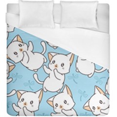 Seamless-little-cat-dragonfly-pattern Duvet Cover (king Size)