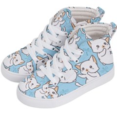 Seamless-little-cat-dragonfly-pattern Kids  Hi-top Skate Sneakers