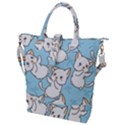 Seamless-little-cat-dragonfly-pattern Buckle Top Tote Bag View1