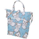 Seamless-little-cat-dragonfly-pattern Buckle Top Tote Bag View2