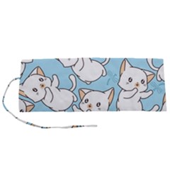 Seamless-little-cat-dragonfly-pattern Roll Up Canvas Pencil Holder (s)