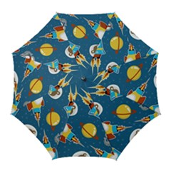 Seamless-pattern-vector-with-spacecraft-funny-animals-astronaut Golf Umbrellas