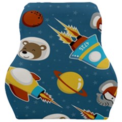 Seamless-pattern-vector-with-spacecraft-funny-animals-astronaut Car Seat Velour Cushion 