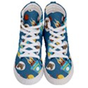 Seamless-pattern-vector-with-spacecraft-funny-animals-astronaut Women s Hi-Top Skate Sneakers View1