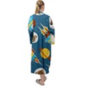 Seamless-pattern-vector-with-spacecraft-funny-animals-astronaut Maxi Velour Kimono View2