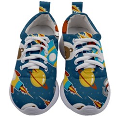 Seamless-pattern-vector-with-spacecraft-funny-animals-astronaut Kids Athletic Shoes