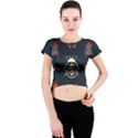 Floral-bugs-seamless-pattern Crew Neck Crop Top View1