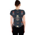 Floral-bugs-seamless-pattern Crew Neck Crop Top View2