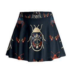 Floral-bugs-seamless-pattern Mini Flare Skirt