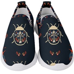 Floral-bugs-seamless-pattern Kids  Slip On Sneakers