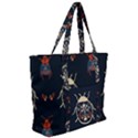 Floral-bugs-seamless-pattern Zip Up Canvas Bag View2