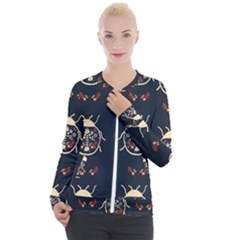 Floral-bugs-seamless-pattern Casual Zip Up Jacket