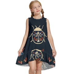 Floral-bugs-seamless-pattern Kids  Frill Swing Dress