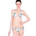 Seamless pattern with funny robot cartoon Classic Bikini Set View3