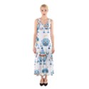 Seamless pattern with funny robot cartoon Sleeveless Maxi Dress View1