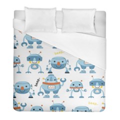 Seamless Pattern With Funny Robot Cartoon Duvet Cover (full/ Double Size) by Jancukart