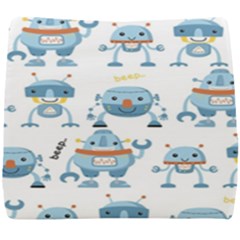 Seamless Pattern With Funny Robot Cartoon Seat Cushion