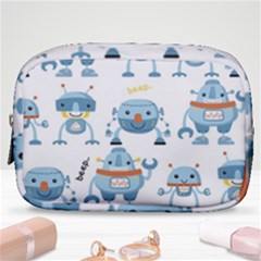 Seamless Pattern With Funny Robot Cartoon Make Up Pouch (small)